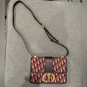 Burgundy Christian Dior 30 Montaigne Bag